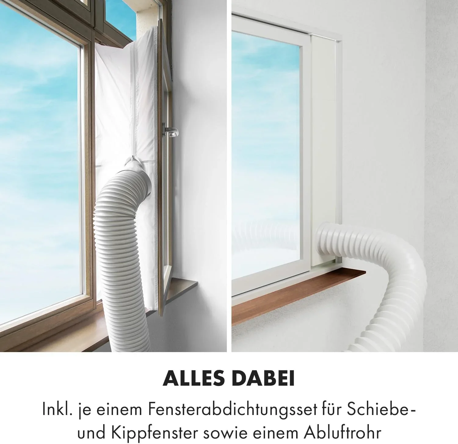 Klarstein Mobile Klimaanlage mit Abluftschlauch, 3-in-1 Klimager?t mit Ventilator, Luftentfeuchter & Nachtmodus, Kleine & Portable Klimaanlage f��r Wohnung & B��ro, 12000 BTU Niedrig Verbrauch