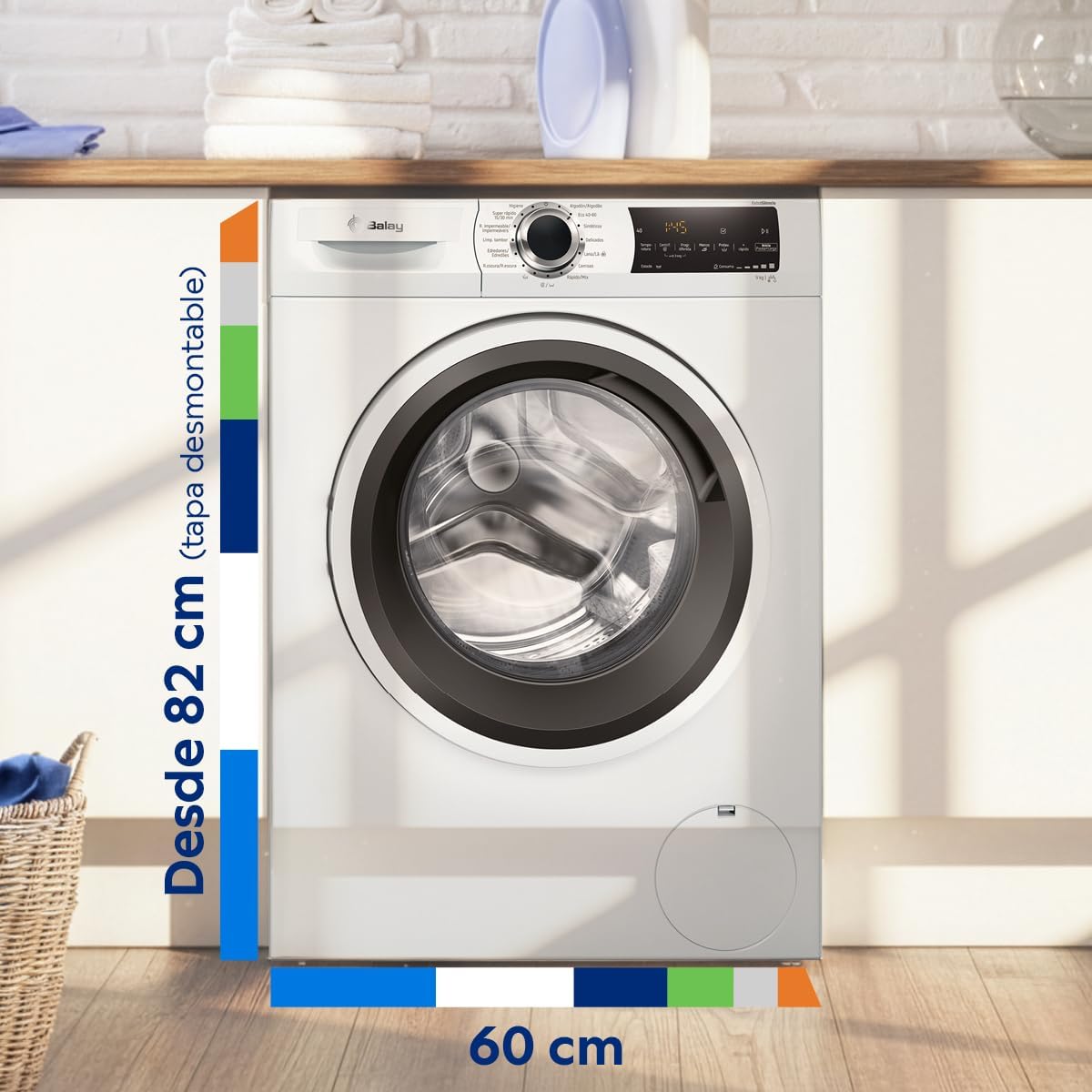 Balay - Washing machine, free installation, 9 kg, Super Fast and Fast Program/mix, White, 3TS993BP, standard entry