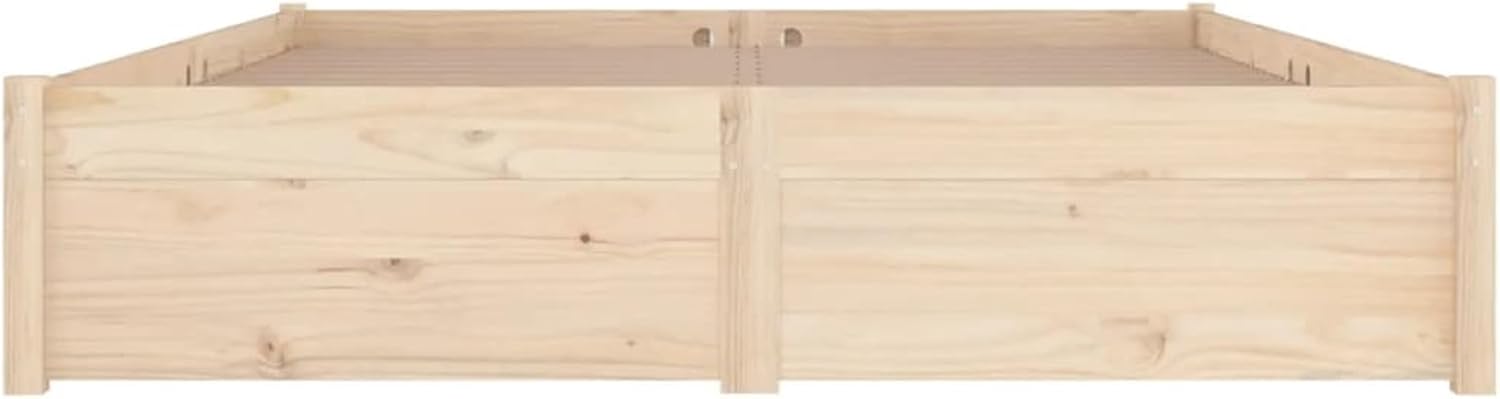 Bett 200x200 mit Stauraum Holz Bett mit Schubladen Stauraumbett mit Lattenrost Doppelbett Bettkasten Jugendbett Holzbett Bettrahmen Schlafzimmer-Natur-200 x 200 cm