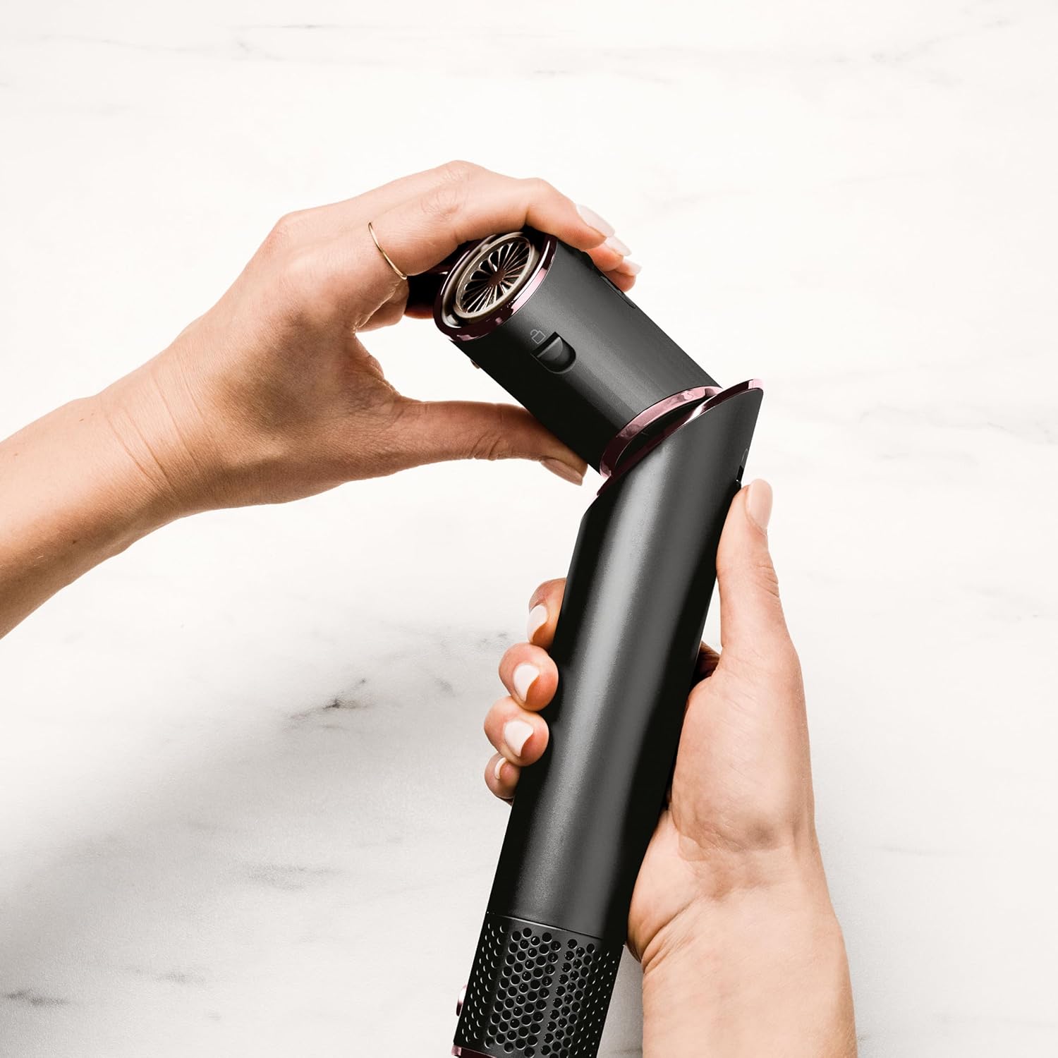 Shark FlexStyle 5-in-1 Luftstyler & Haartrockner, Auto-Wrap-Lockenaufsatz, Paddle-Bürste, Ovalbürste, Konzentrator, Diffusor, Aufbewahrungskoffer, Keine Hitzeschäden, Schwarz/Roségold, HD440EU