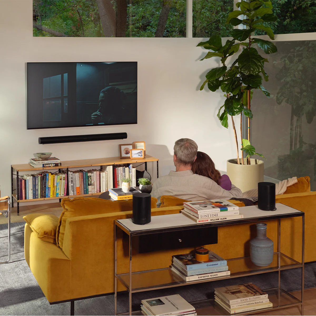2025 Sonos Era 100 Draadloze Slimme Luidsprekers met Stembediening, Bluetooth, Trueplay Akoestische Afstemming en Ingebouwde Alexa - Paar (Zwart)