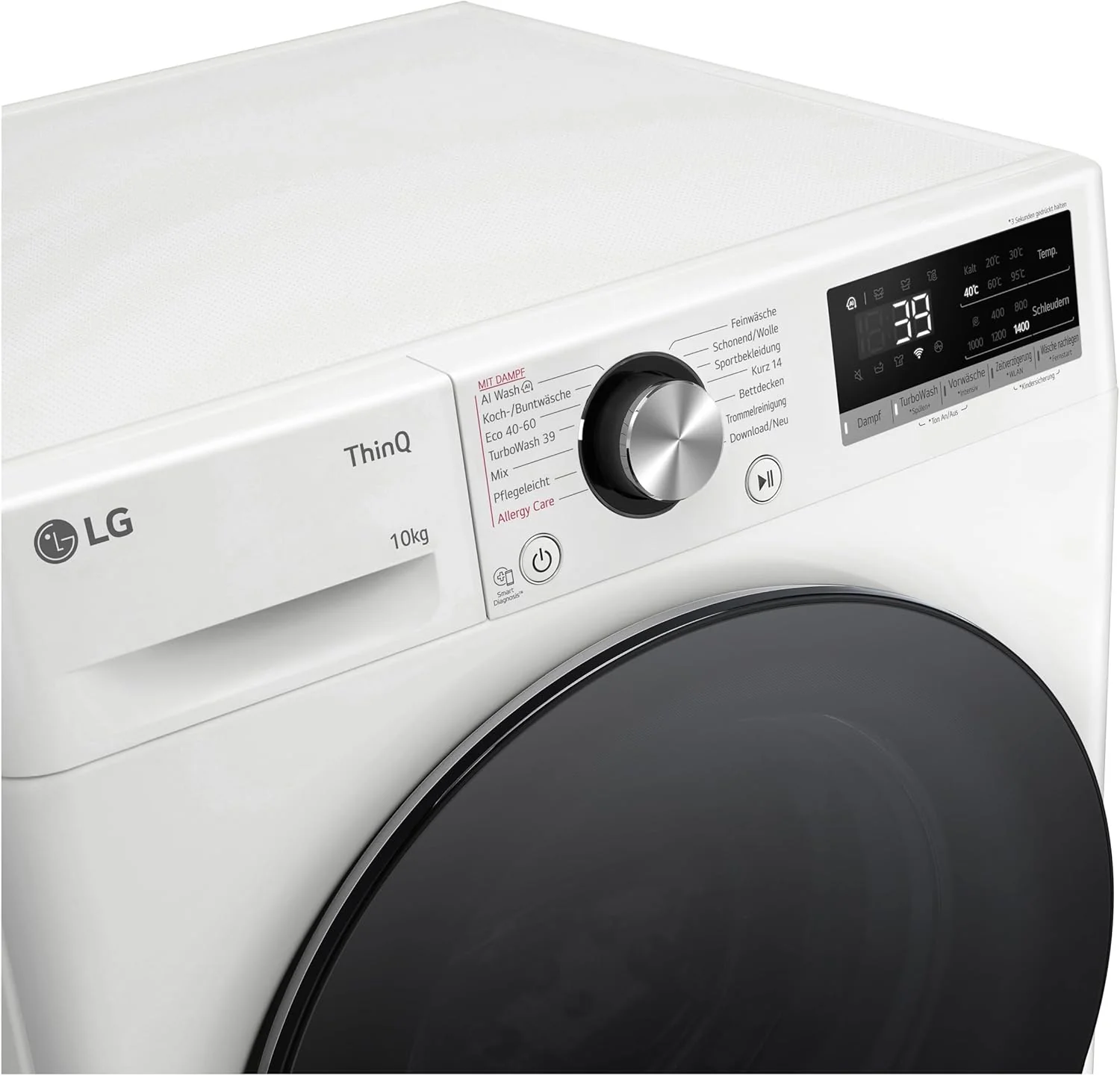 LG F4WV7080, Klasse A, Voorlader Wasmachine 8 kg, 1400 tpm, AI Direct Drive, Wi-Fi, Dieptereiniging met Stoom, Grote Capaciteit, TRIPLE A, Veiligheidsglas Buitendeur, 62 x 60 x 85 cm ? Wit