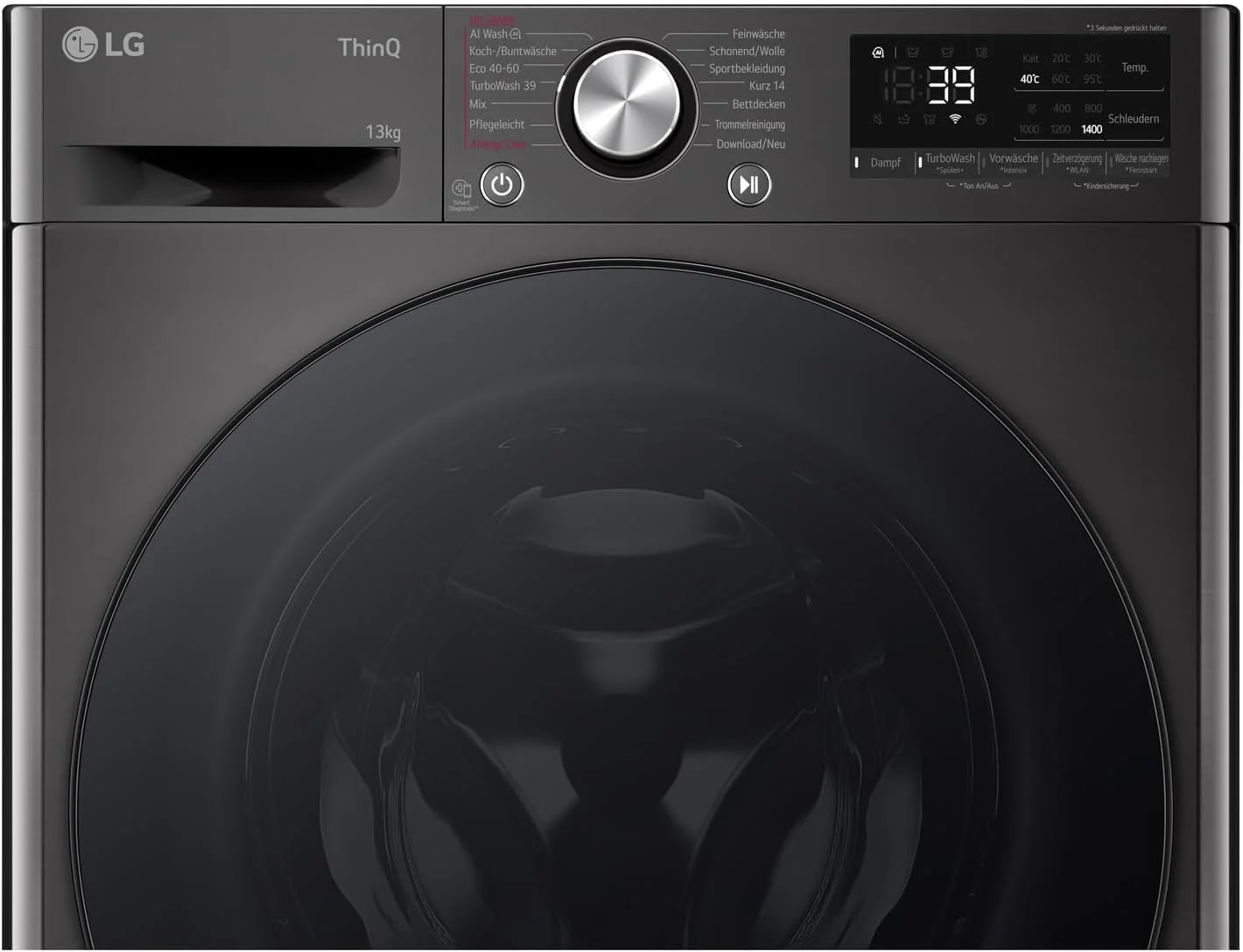 LG F4WV7080, Klasse A, Voorlader Wasmachine 8 kg, 1400 tpm, AI Direct Drive, Wi-Fi, Dieptereiniging met Stoom, Grote Capaciteit, TRIPLE A, Veiligheidsglas Buitendeur, 62 x 60 x 85 cm ? Wit