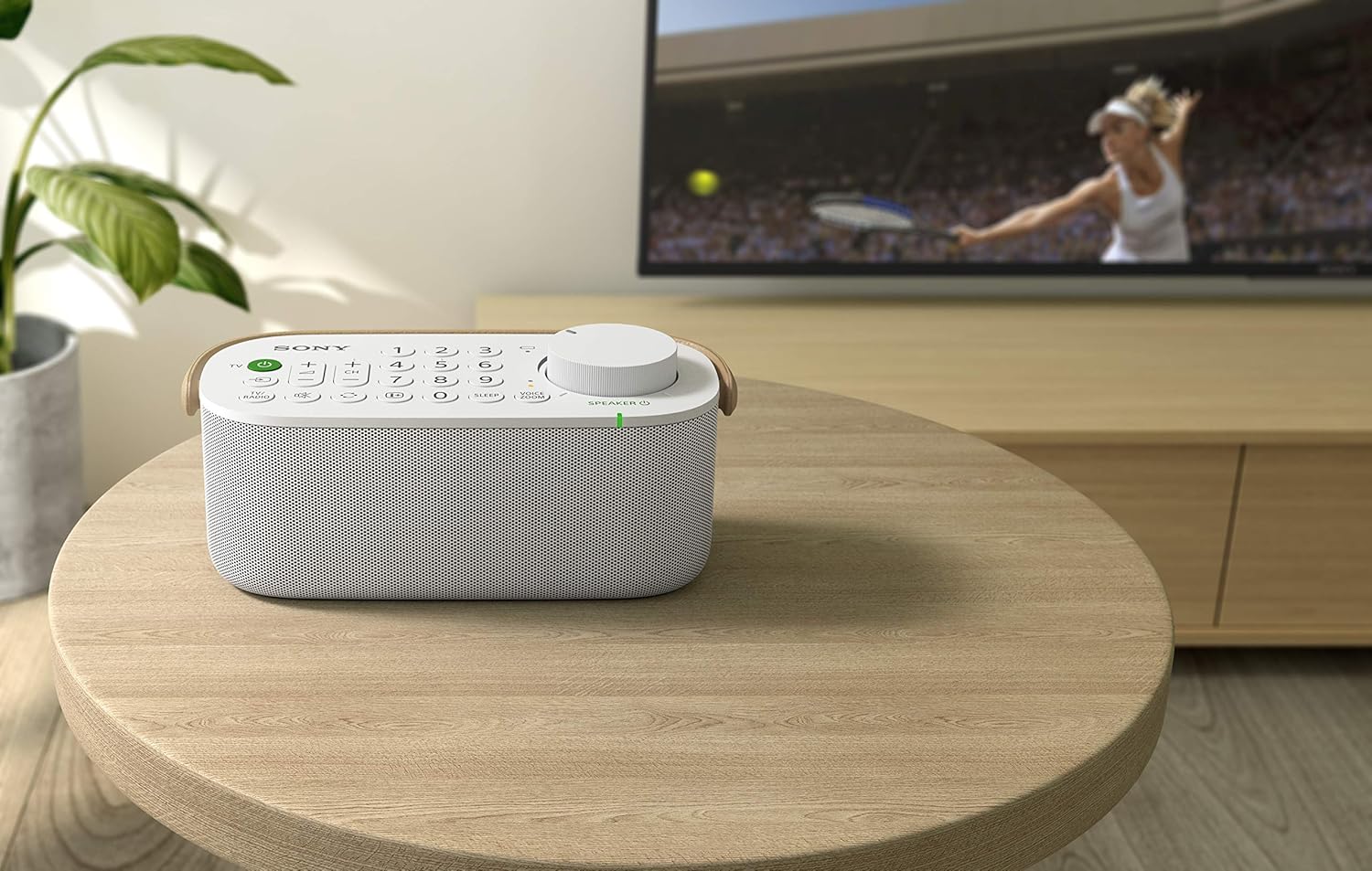 Sony Kabelloser Tragbarer TV-Lautsprecher für Hörgeschädigte und Senioren - Weiß (SRSLSR200.CE7), Einheitsgröße