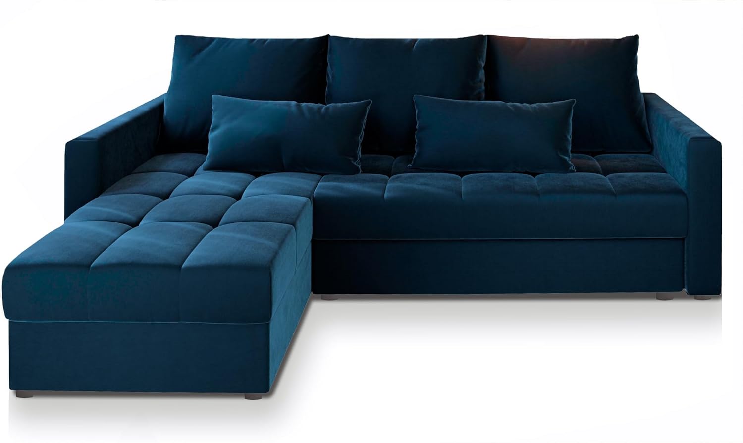 Masseno Ecksofa KOS PIK mit Schlaffunktion L-Form, Sofa mit Bettkasten, Wohnzimmersofa, Couch, Soffa, Bettsofa, Couchgarnitur- Blau, Kronos 09