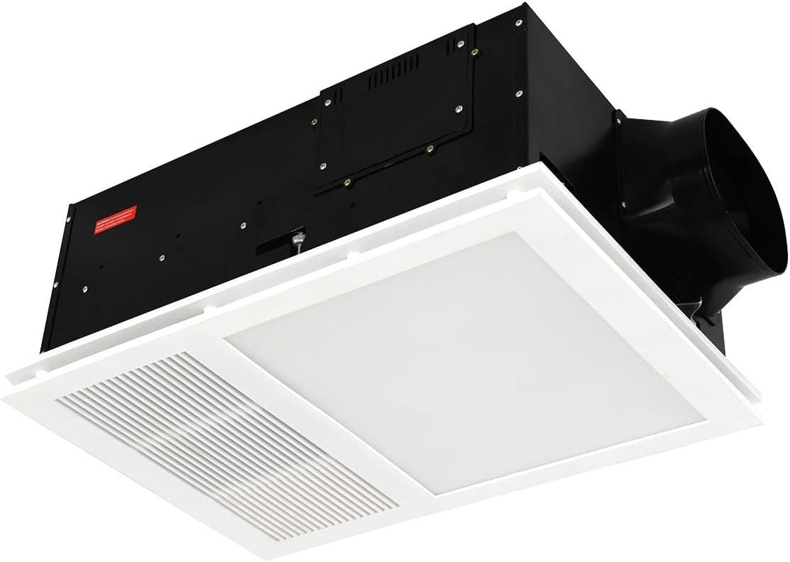 Beacon Lighting Mett 4-in-1 Bathroom Heater with Fan, Exhaust, and LED Light - White