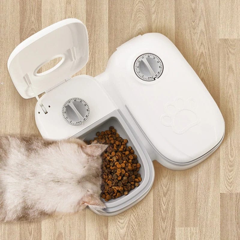 Automatic Pet Feeder with Dual Bowls