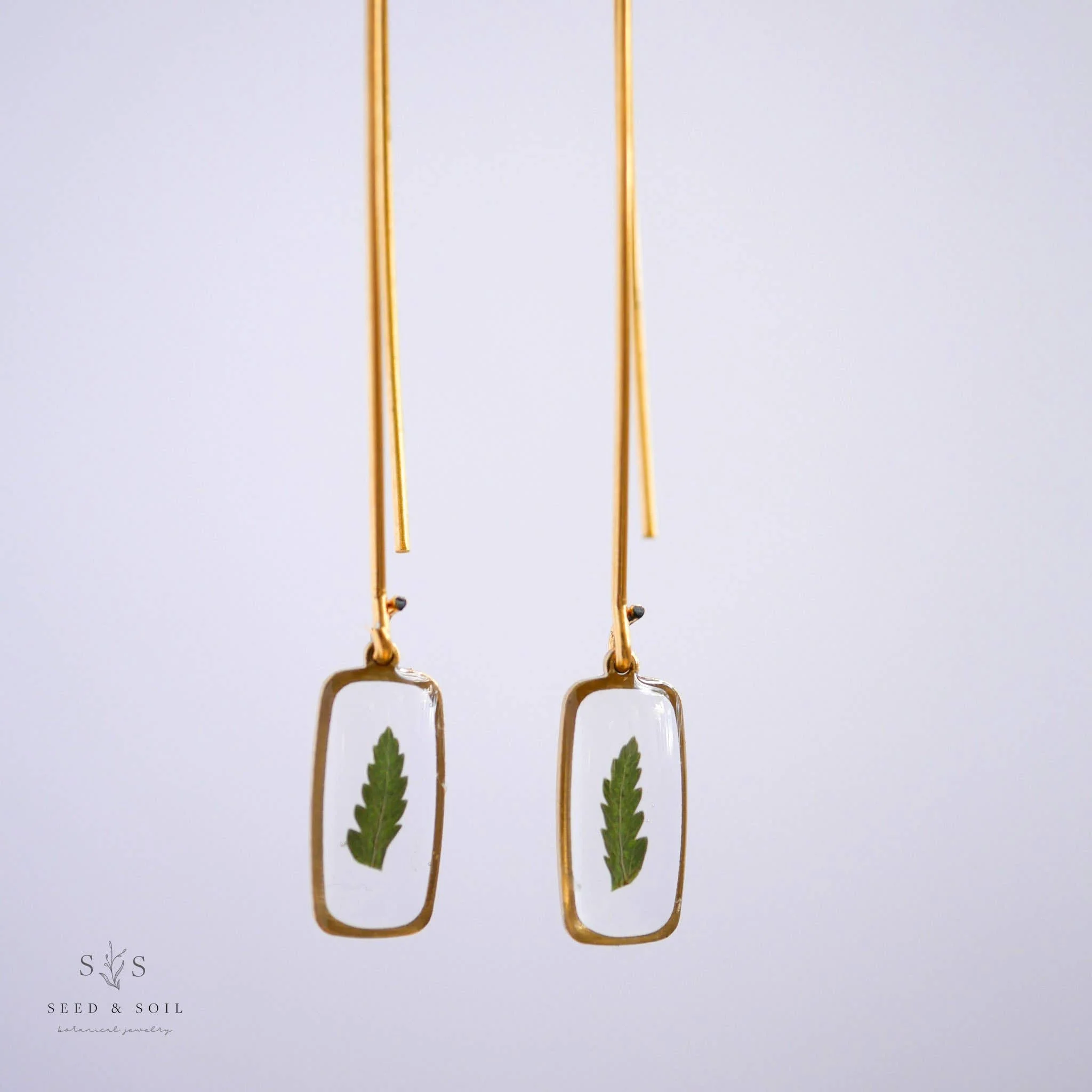 Tiny Rectangle Threaders SEED & SOIL BOTANICAL JEWELRY