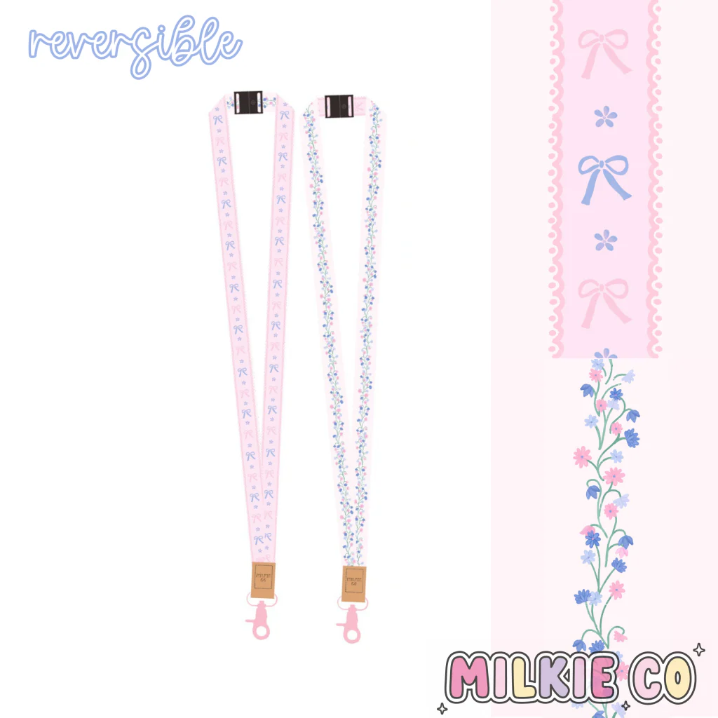 Reversible Coquette Fabric Lanyard