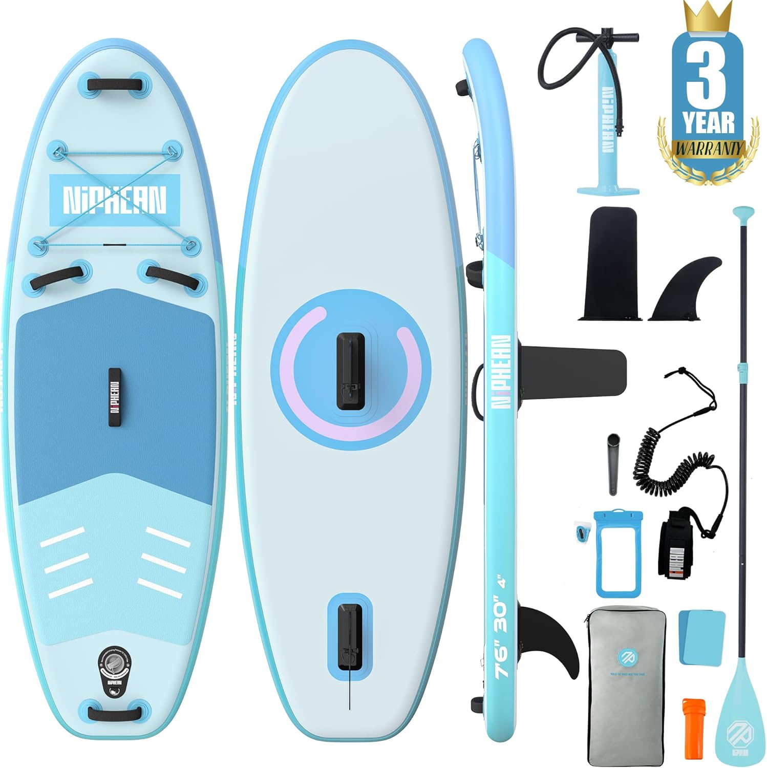 Niphean Stand up Paddling Board mit Sitz, (Ultraleichtes) SUP Board für Frauen, Standup Paddle Board mit +30% Balance StabilTrac-Finne, Anti-Rutsch Inflatable Paddle Board für Yoga&Haustierfreundlich