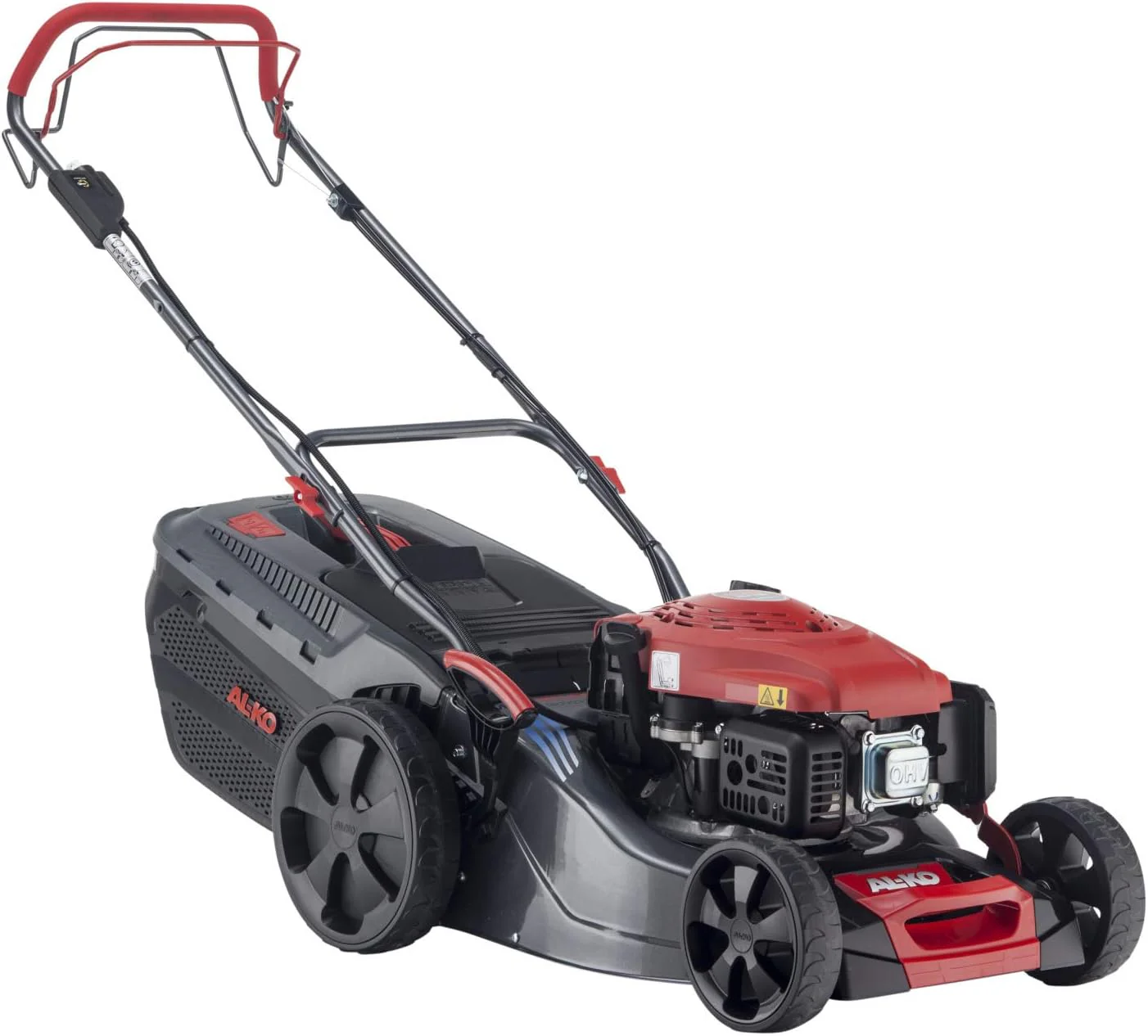 AL-KO Benzine grasmaaier Comfort 46.0 SP-A Plus (46 cm maaibreedte, 2.1 kW motorvermogen, Robuuste plaatstalen behuizing, Achterwielaandrijving, Mulchfunctie, Zij-uitworp, voor gazons tot 1400 m2)