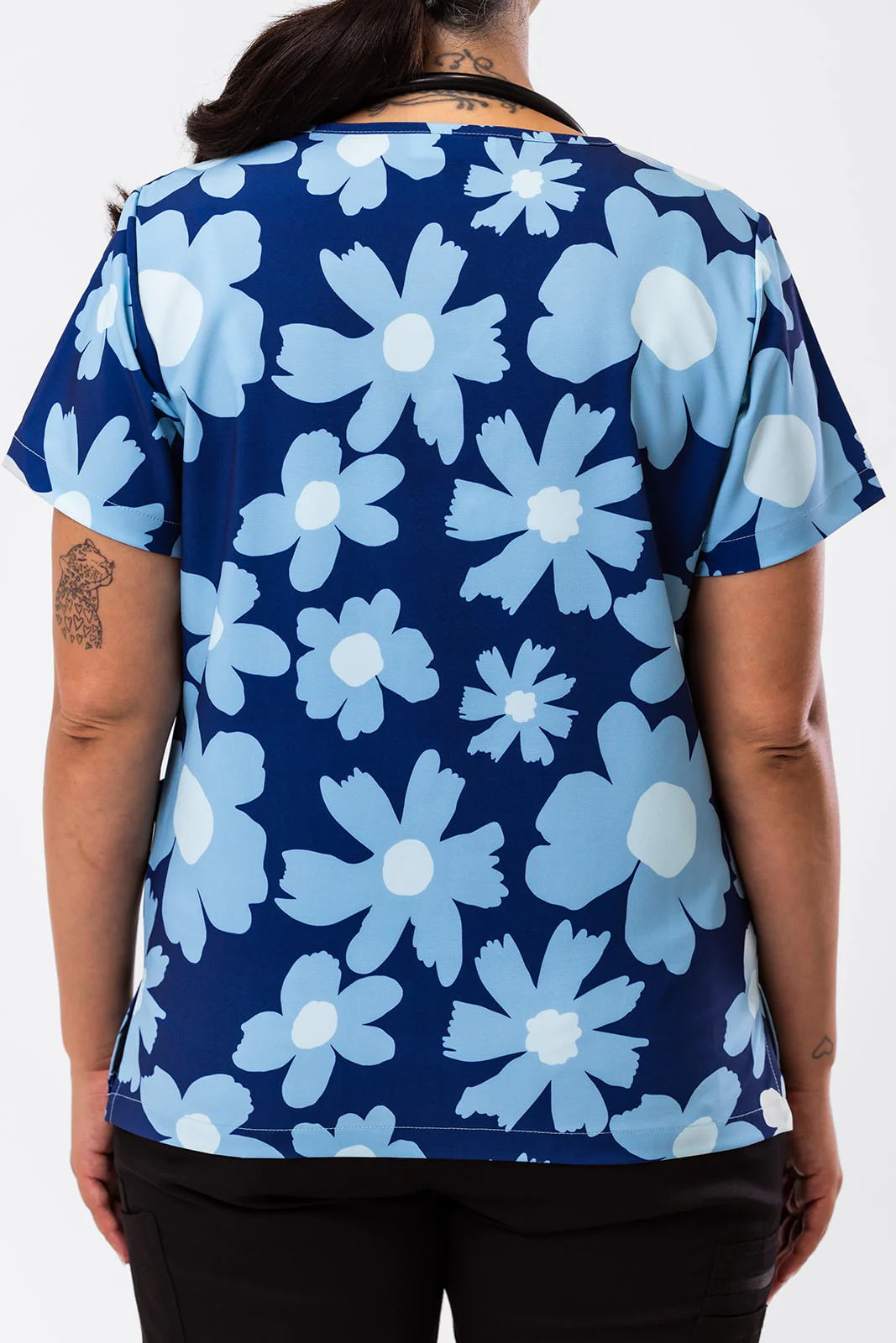 Frosty Blooms Scrub Top