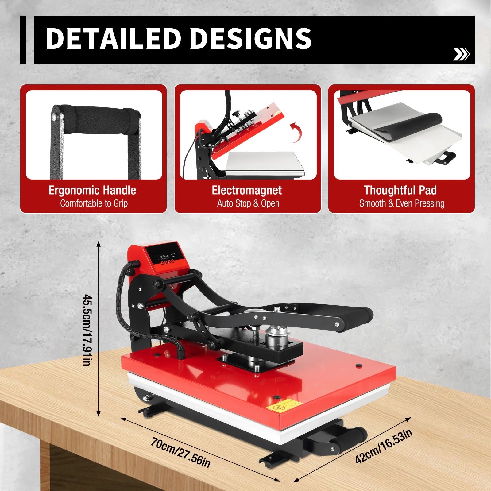 16′′x20′′ Slide Out Auto Open Heat Press Machine Clamshell Slide Out Base T-Shirt