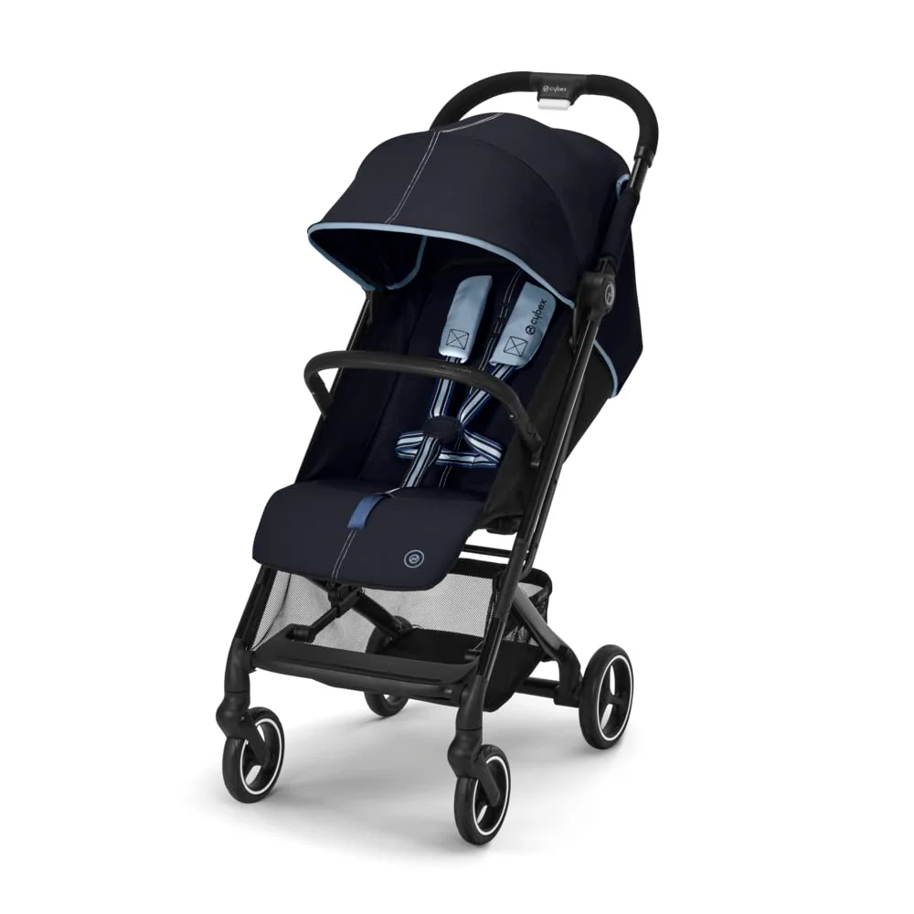 Cybex Gold Kinderwagen Beezy mit One-Pull Harness, Ab Geburt bis ca. 4 Jahre (max. 22 kg), Kompakt und ergonomisch, Almond Beige (Beige mit schwarzem Rahmen)