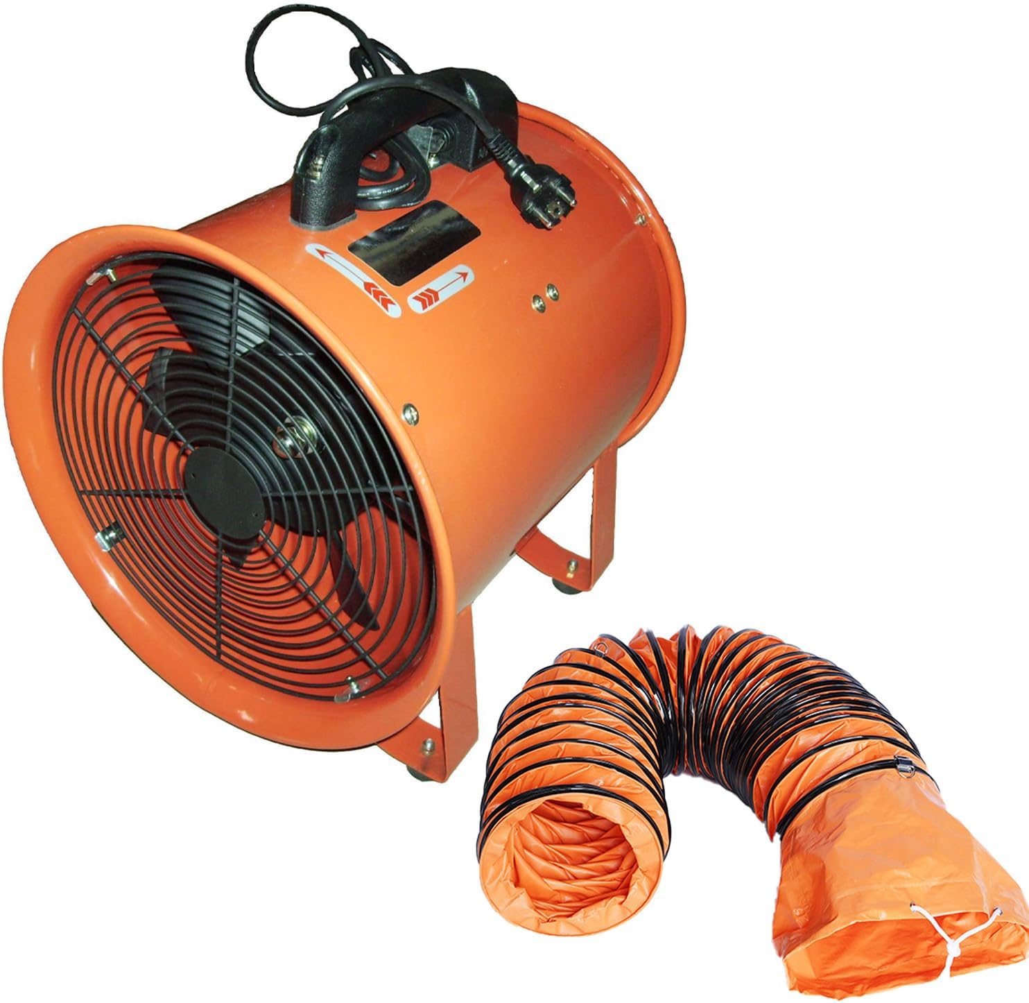 Hochleistungslüfter für Lackierkabinen, Industrielüfter für Baustellen, Belüftung Kleiner Produktionsstätten, 5 m Flexibler Schlauch, Schutzart IP44 und Rutschfester Griff 7.87in-220V