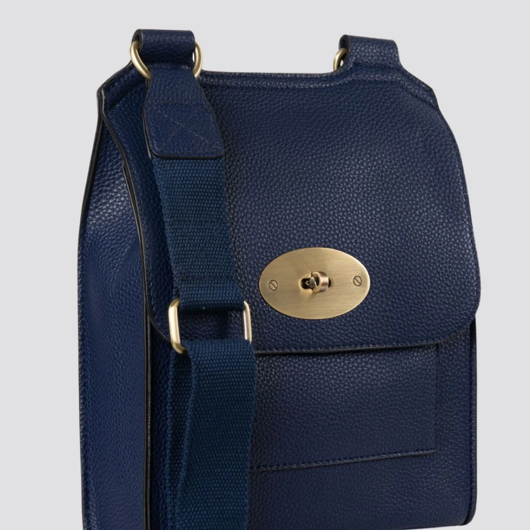 Lily Crossbody Messenger Bag | Navy Blue