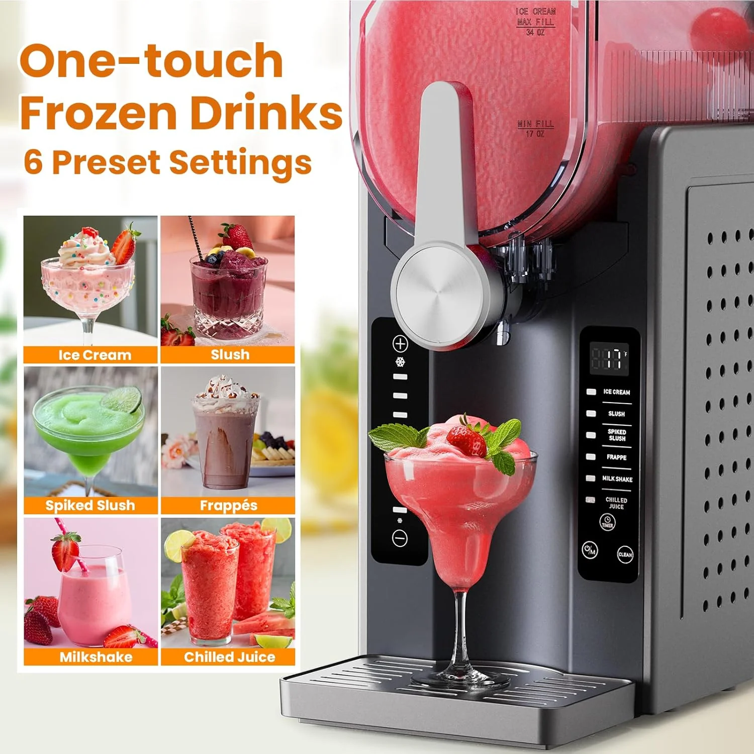 Soft Serve Ice Cream Machine,Slushy Machine for Home