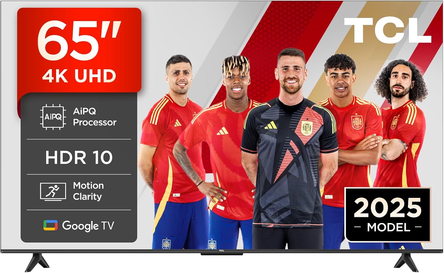 TCL 65V6C Televisor 65 Pulgadas 4K Smart TV LED, HDR, Google TV, Dolby Audio, Alexa y Google Assistant, Chromecast Built-in, Motion Clarity
