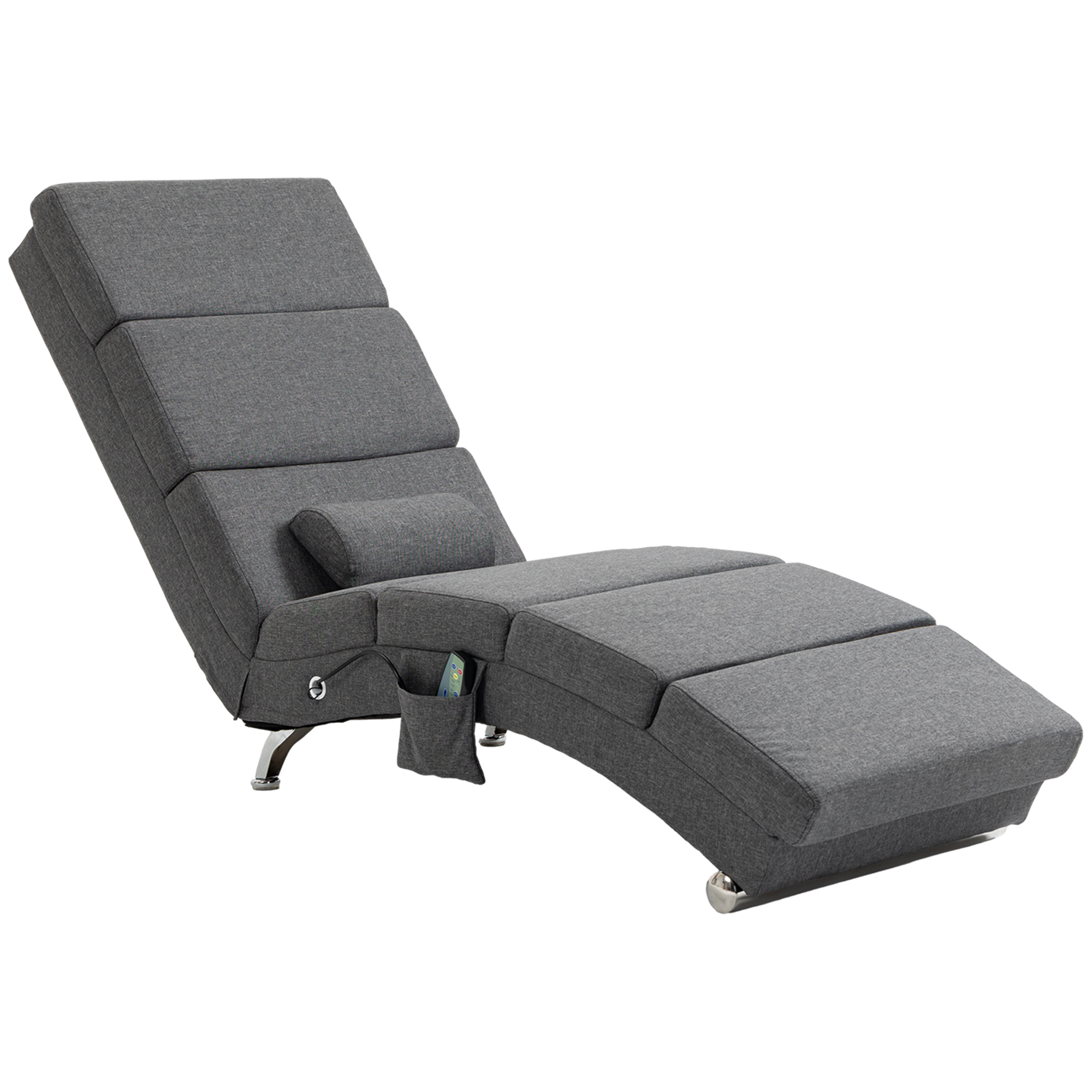 Massagestoel Relaxstoel Ligstoel 8 vibratiepunten, 5 modi, 8 vibratiepunten, 56 x 168 x 84 cm, Grijs