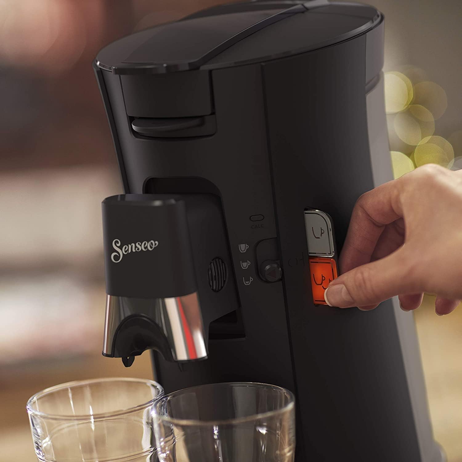 Philips Senseo Select CSA240/20 Kaffeepadmaschine (Kaffeestrkewahl Plus, Memo-Funktion, aus recyceltem Plastik), Schwarz Eco