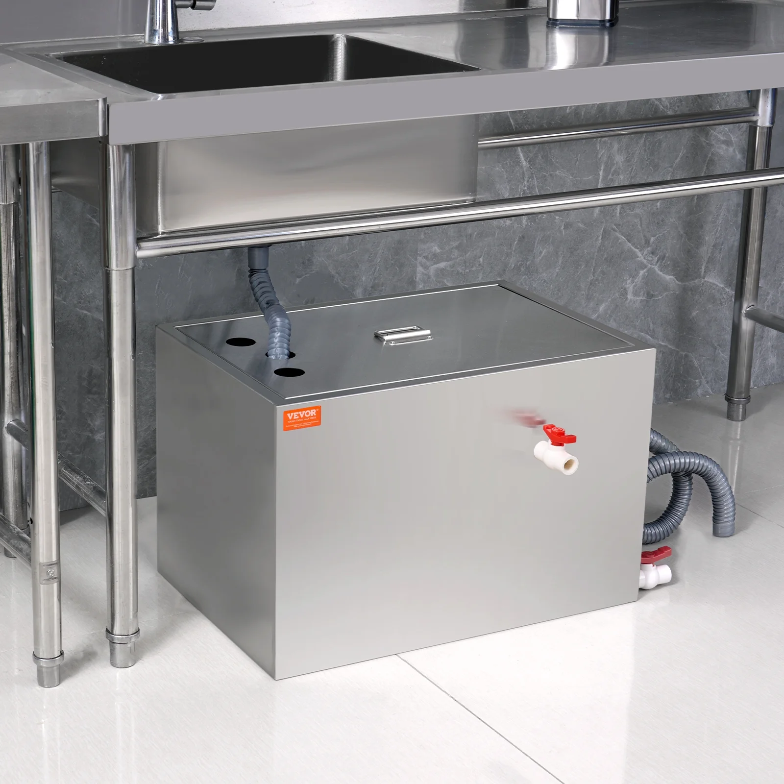2025 SKYSHALO Commerci?le Vettenafscheider van 40LB �C Roestvrijstalen Afvalwaterfilter