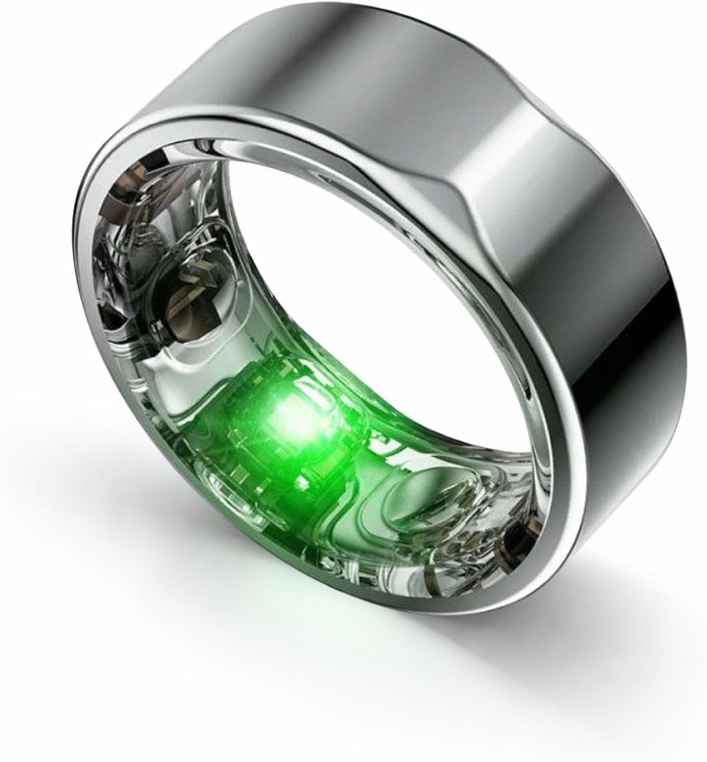 Smart Titan Ring (Silber Größe 13) - Fitness & Schlaf-Tracking Ring mit Pulsmesser, Aktivitätstracker, 10-Tage-Akku, Kein Abonnement, Unisex