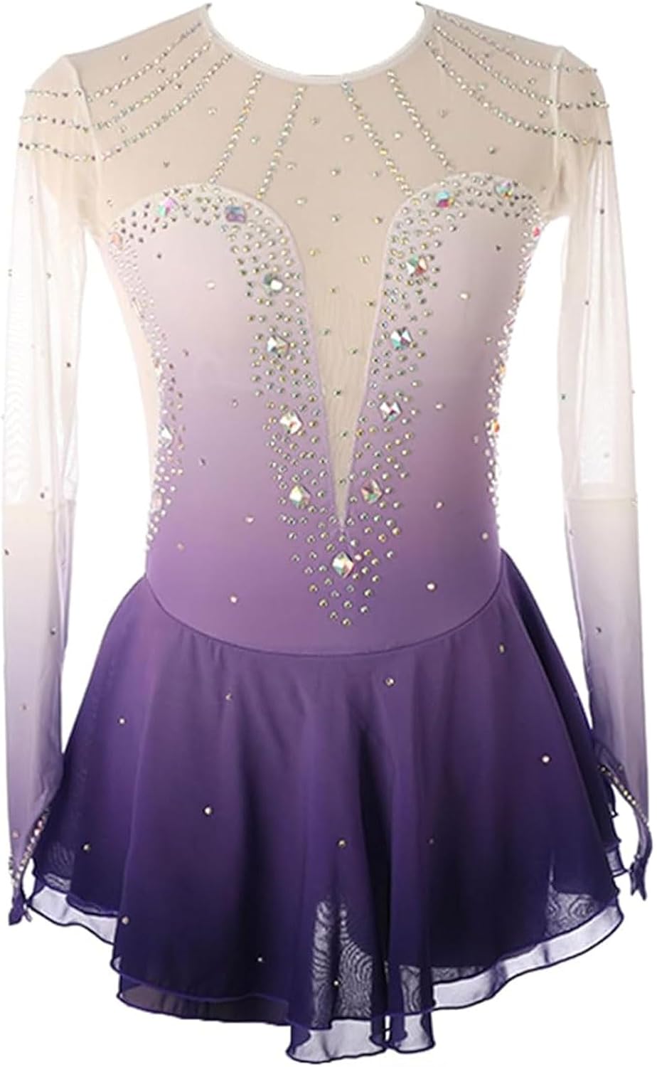 Mädchen Professional Eiskunstlauf Wettbewerb Kleid Elegant Eislauf Rock für Leistung Ballett Gymnastik Tanzkleidung Rollschuh Tanzkleidung