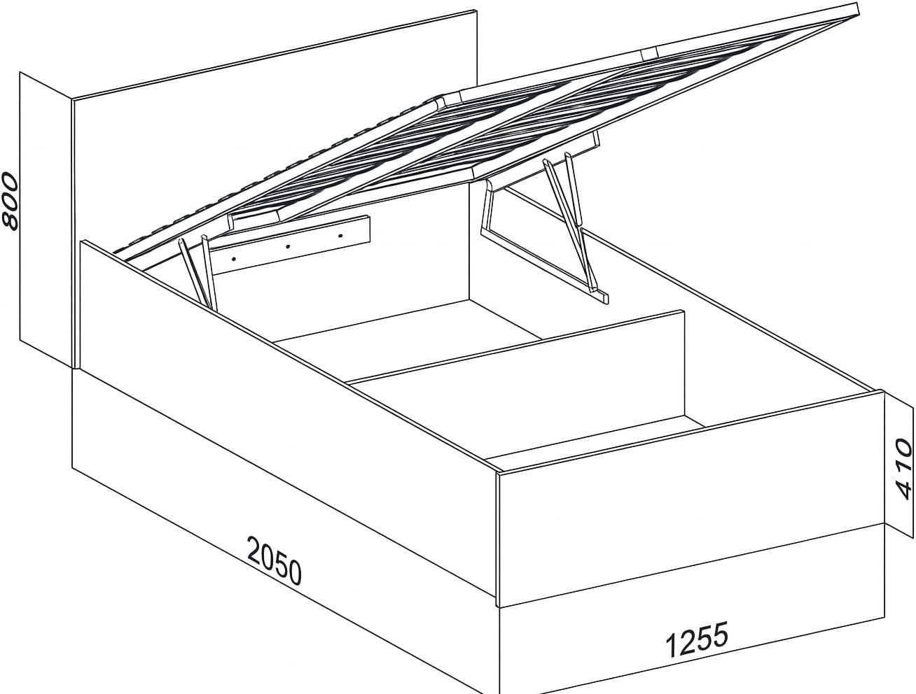 Doppelbett 120x200cm, Stauraumbett mit Bettkasten & Birkenholz Lattenrost, Robustes Bett mit Kopfteil, Bettgestell aus Schichtstoffplatte, ohne Matratze, Weiß