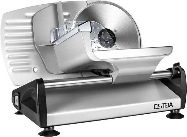 200W Electric Deli Meat Slicer, 7.5 Removable Stainless Steel Blade, Adjustable Thickness, Child Lock For Home Use