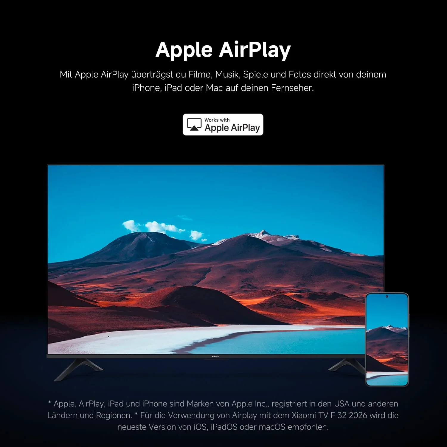Xiaomi TV F 32, 32 inch (81 cm), HD, Smart TV, Fire OS7, Triple Tuner DVB-C/S/S2/T/T2, Dolby Audio?, DTS Virtual:X, DTS-HD, spraakbediening met Alexa, Compatibel met Apple AirPlay