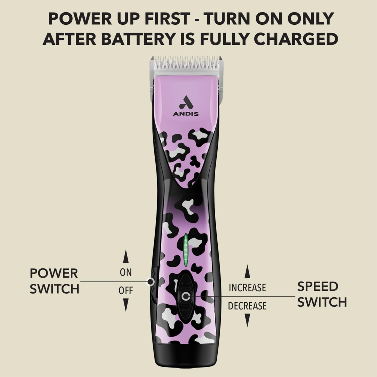 Andis Pulse Zr II 5-Speed Cordless Pet Clipper, Gabriel Feitosa Edition