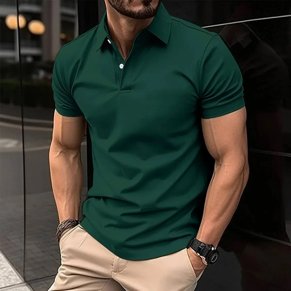 Herren Poloshirt Leicht Atmungsaktiv D��nn Sportlich Elegant
