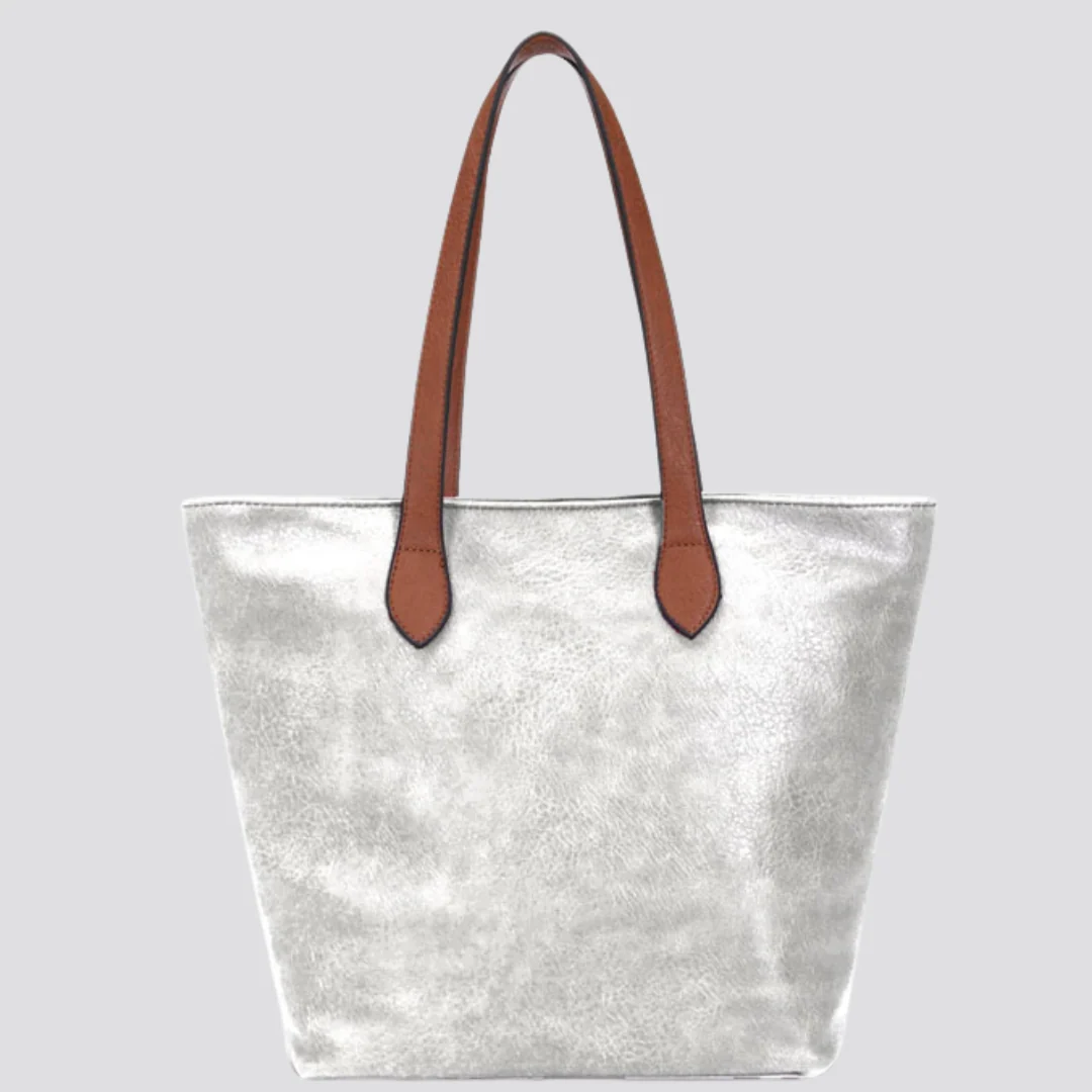 Anna Shopper Tote Bag | Silver