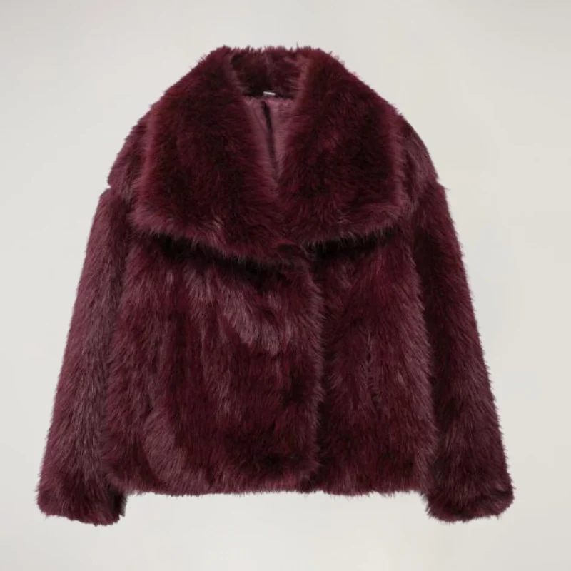 Eleganter Fake Fur Wintermantel f��r Damen