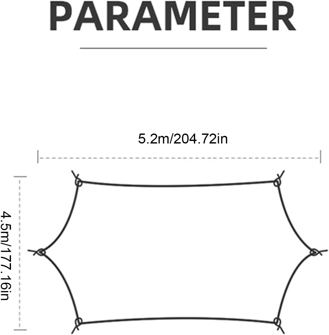 Sonnenschutz für den, 5,2 x 4,5 m, regenfest, große Fläche, Schutzabdeckung, UV-beständiger, wasserdichter Stoff, Picknick, Angeln, Garten, Schattenzubehör, Hinterhof, Terrasse, Rasen
