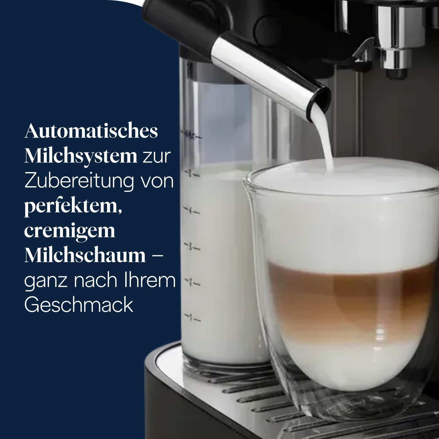 De’Longhi Magnifica Evo Next - Perfetto Kaffeevollautomat mit LatteCrema-Milchaufschäumer, 13 One-Touch-Getränke, Coffee- und Cappuccino Kaffeemaschine, farbiges Touch-Display, Titan (ECAM312.80.TB)