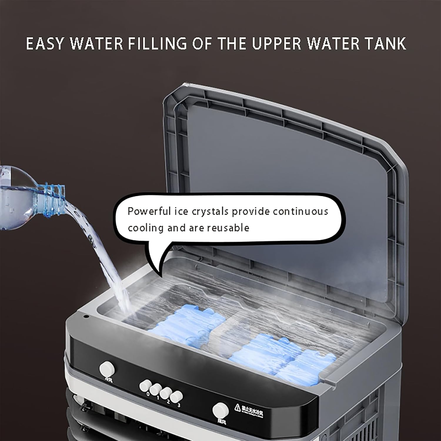 Verdunstungsluftkühler Ausgestattet mit 20/30/40 Liter Wassertanks und mit geräuschloser Luftabgabe bis zu 10 Meter Entfernung geeignet für Wohnhäuser Fabriken Wohnzimmer und Supermä 16.9*12.6*31.5in
