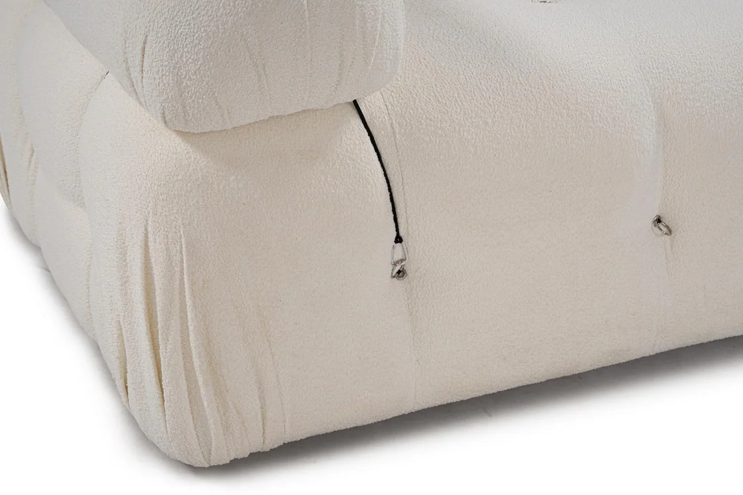 Bubble Beige L1 Ecksofa - Weiss