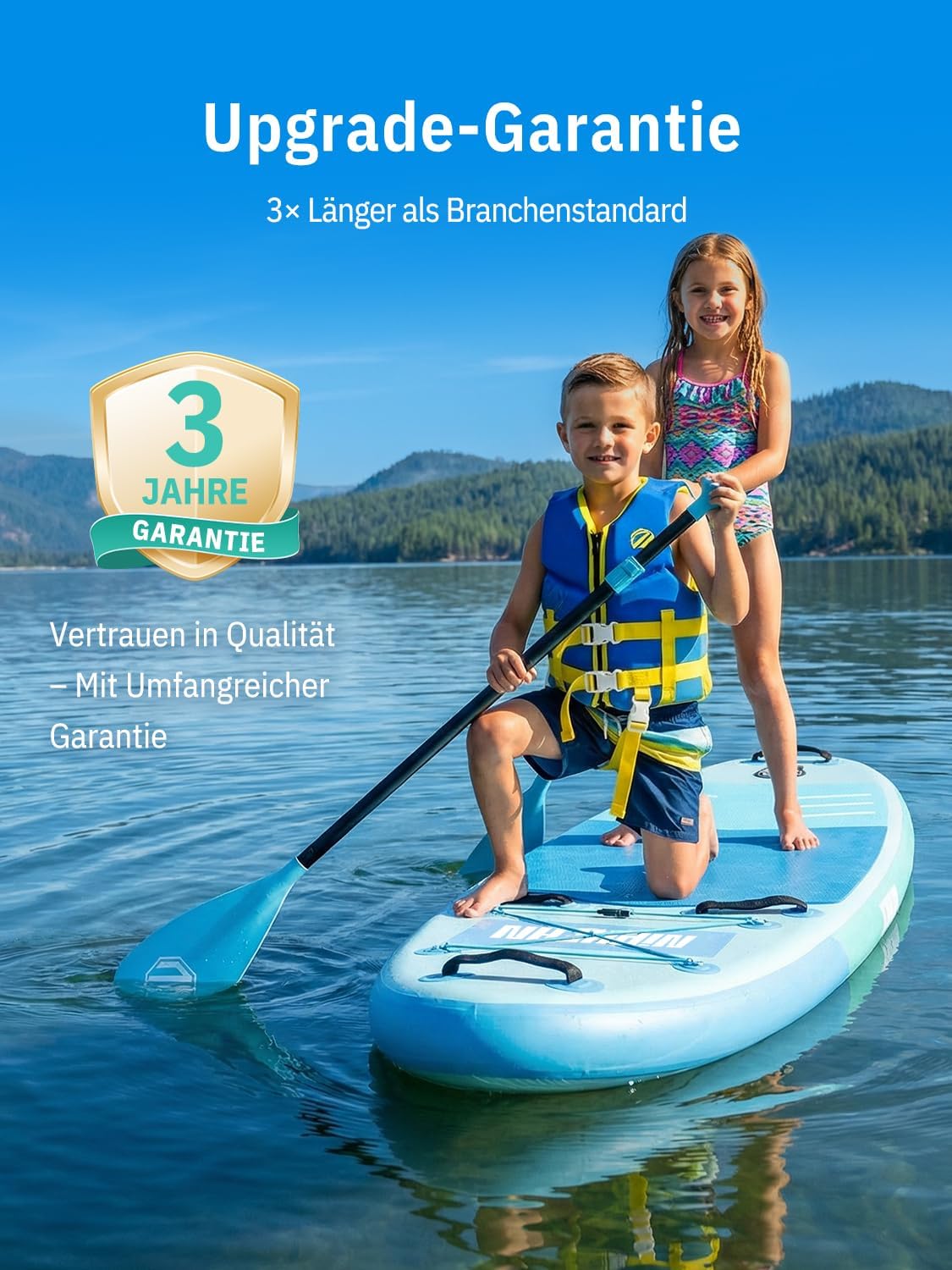 Niphean Stand up Paddling Board mit Sitz, (Ultraleichtes) SUP Board für Frauen, Standup Paddle Board mit +30% Balance StabilTrac-Finne, Anti-Rutsch Inflatable Paddle Board für Yoga&Haustierfreundlich