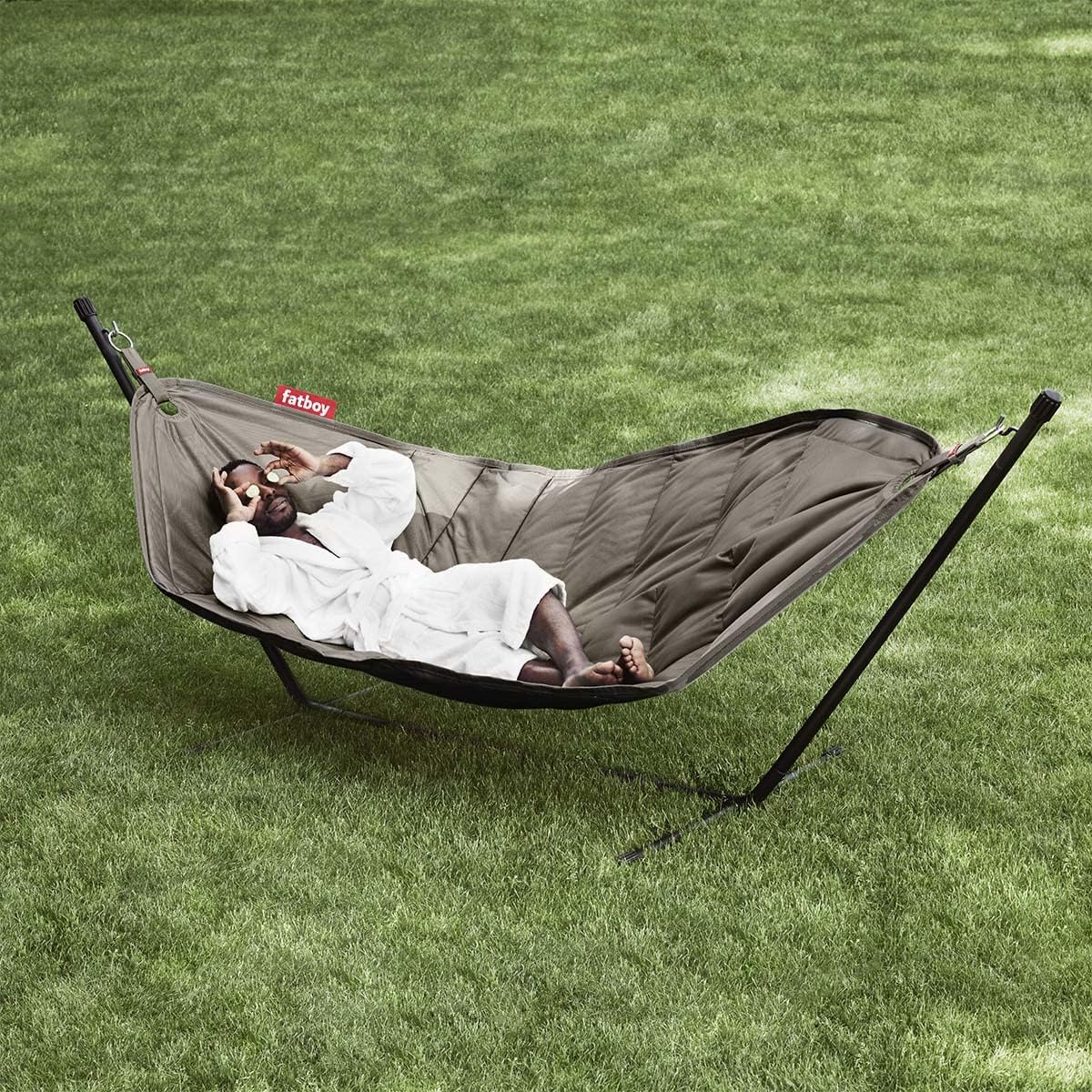 Fatboy® Headdemock Hängematte Taupe - Hängematte mit Gestell - Outdoor geeignet für Garten & Terrasse - 270 x 138 cm