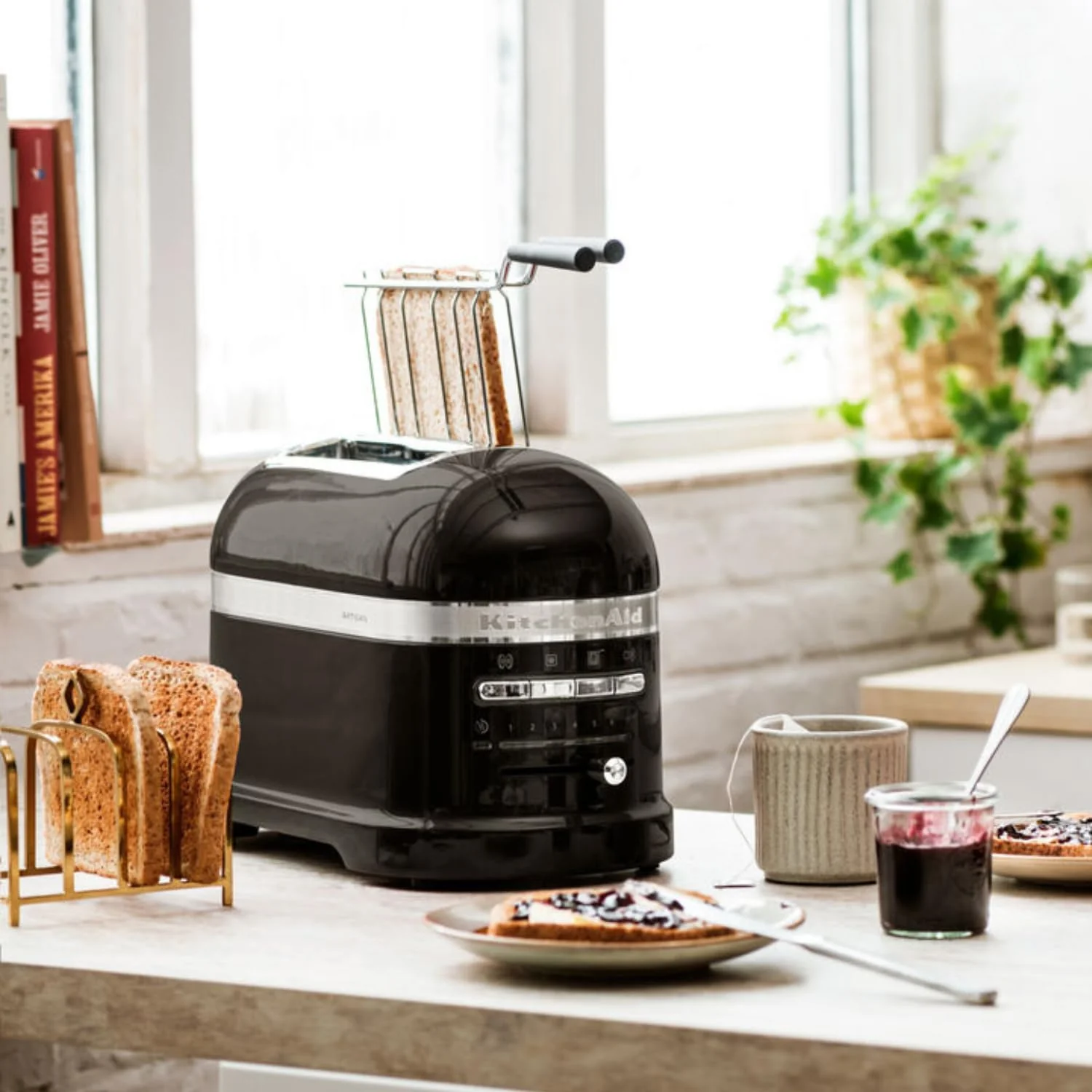 KitchenAid Toaster f��r 2 Scheiben mit Sandwich-Zange | Artisan | Retro Toast Machine | Verschiedene Funktionen und Br?unungsstufen | Gr��n