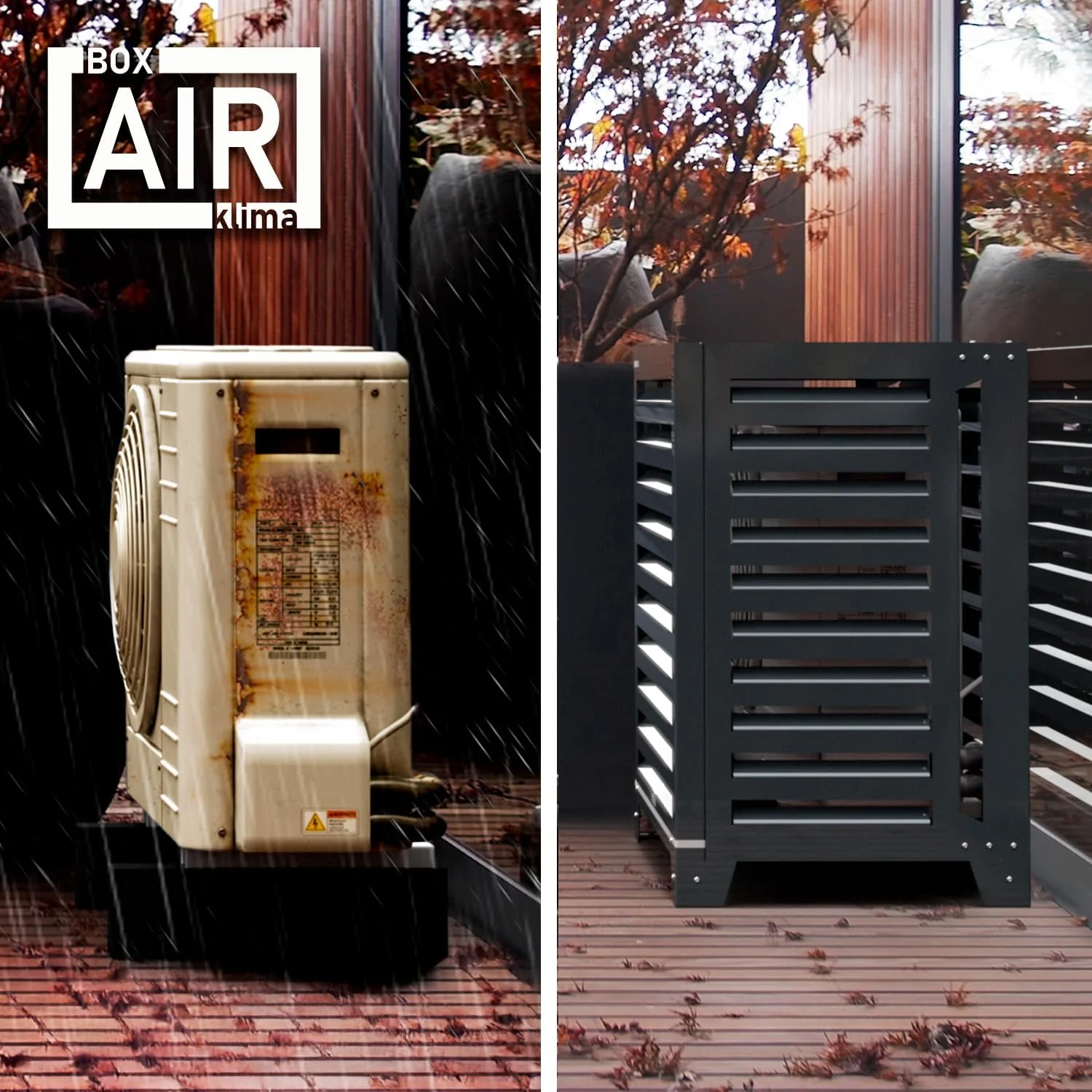 Box Air Klima Abdeckung - Schallschutzhaube W?rmepumpe Schutzgitter - Verkleidung Klimaanlage Au?enger?t - F��r Klimaanlagen und W?rmepumpen - Robuste Schutzabdeckung