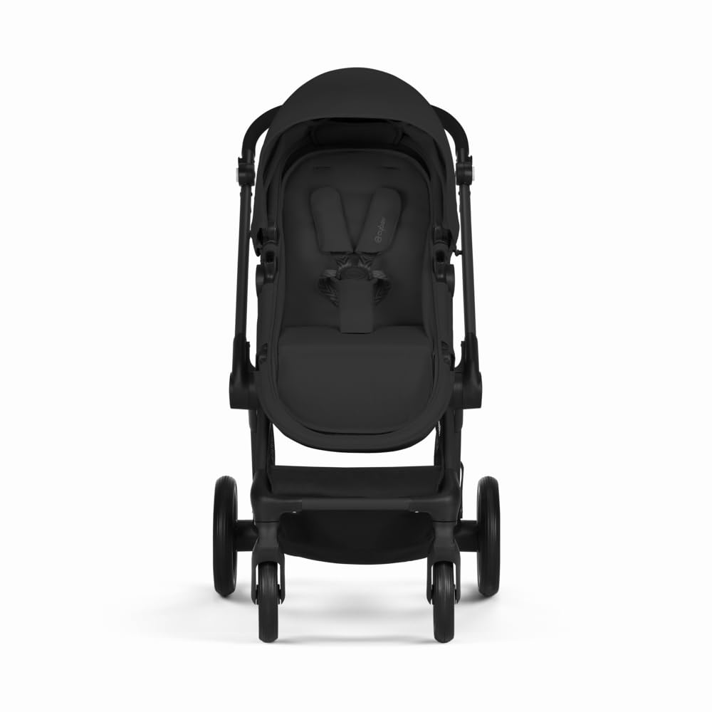 CYBEX Gold Kinderwagen EOS Lux 2-in-1, Reisesystem, Ab Geburt bis 22 kg (ca. 4 Jahre), Moon Black