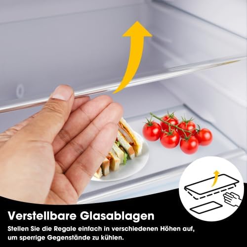 Merax Retro Kühlschrank mit Gefrierfach – 72L Mini Kühlschrank, 21L Gefrierfach, 120 kWh/Jahr, Energieklasse E, LED-Licht, Cyan – Ideal für kleine Haushalte