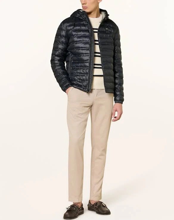 Blue quilted jacket men Charles