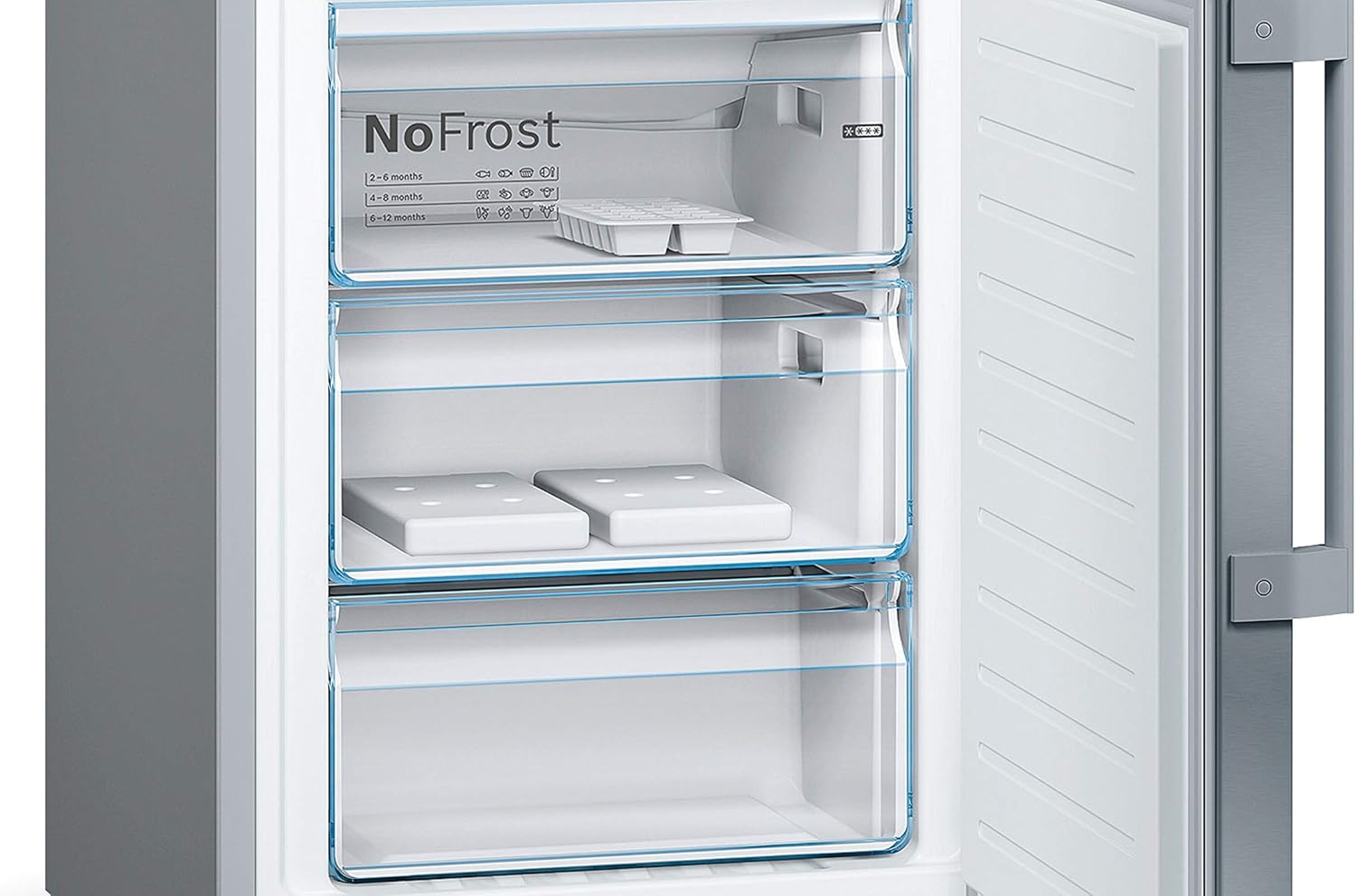 Bosch KGN36NWEA Serie 2 Kühl-Gefrier-Kombination, 186 x 60 cm, 215 L Kühlen & 87 L Gefrieren, NoFrost nie wieder abtauen, LED-Beleuchtung gleichmäßige Ausleuchtung