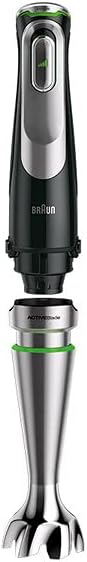 Braun MultiQuick 9 MQ 9187XLI staafmixer �C Staafmixer met Active PowerDrive technologie en 5 accessoires voor hakken, pureren, kloppen en crushen van ijs, 1200 watt, zwart/roestvrij staal