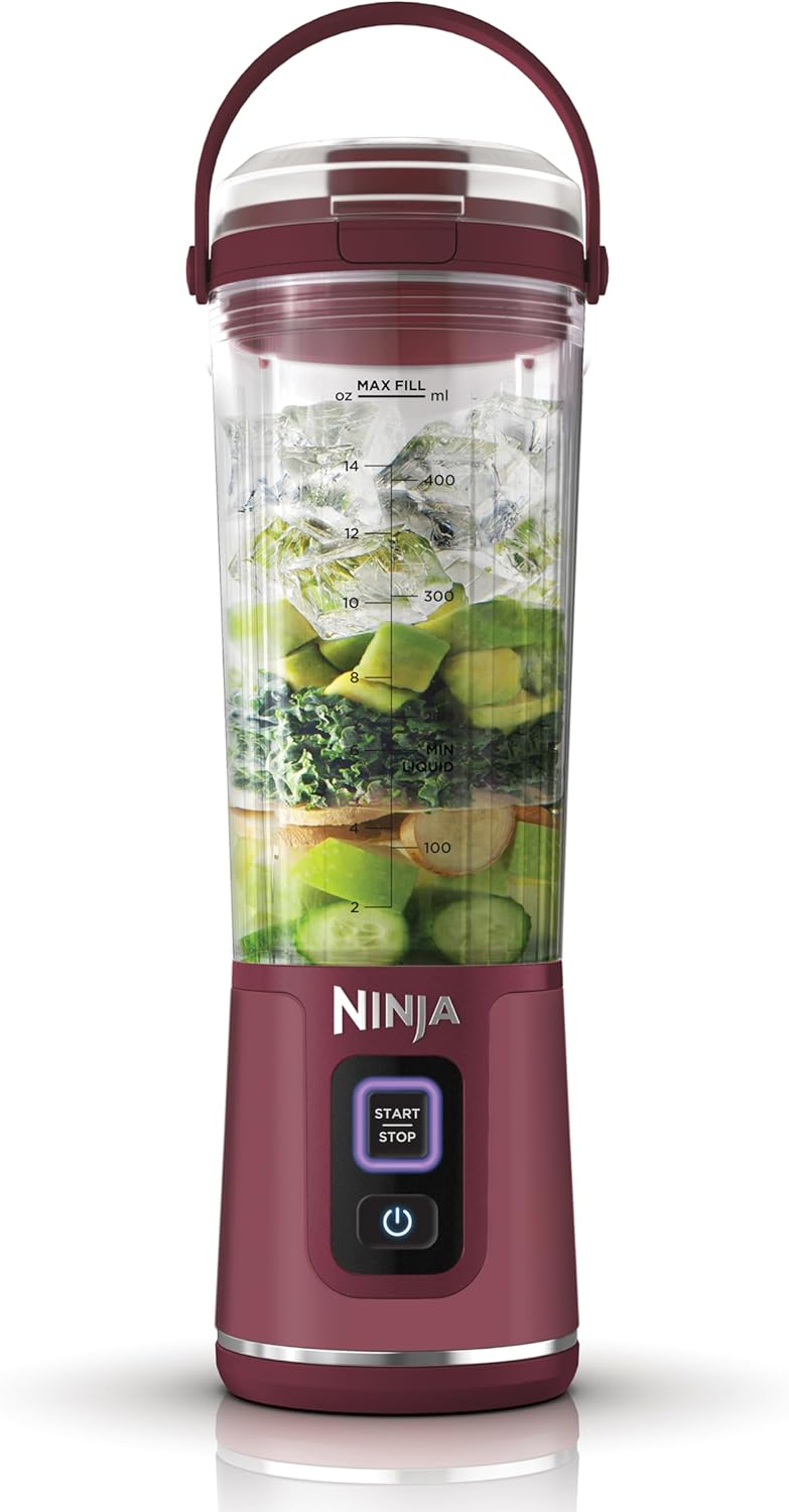 Ninja Blast Tragbarer Mixer / Blender / Smoothie Maker, 530ml Becher, Auslaufsicherer Deckel, Leistungsstarker Mini Standmixer, Kabellos & Wiederaufladbar, Zerkleinert Eis & Obst, Schwarz, BC151EUBK