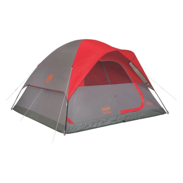 Coleman Flatwoods II Dome Tent – Gray/Red – 6-Person