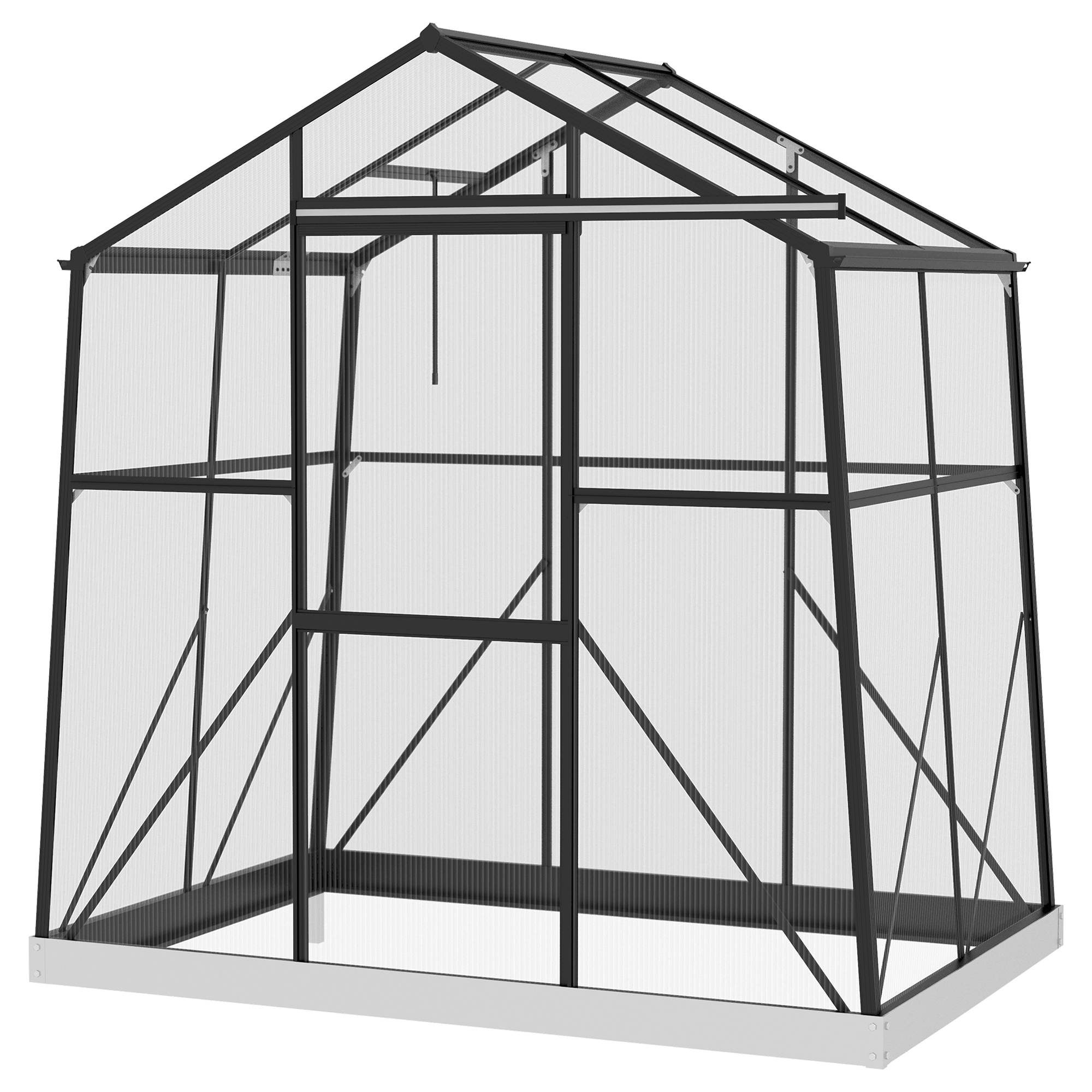 Kas Kweekhuis Kweekbed, weerbestendig, 192 x 131 x 203 cm, Zwart